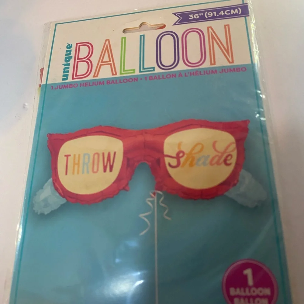 Nique Red Sunglasses Foil Balloon with Yellow Lens Accents